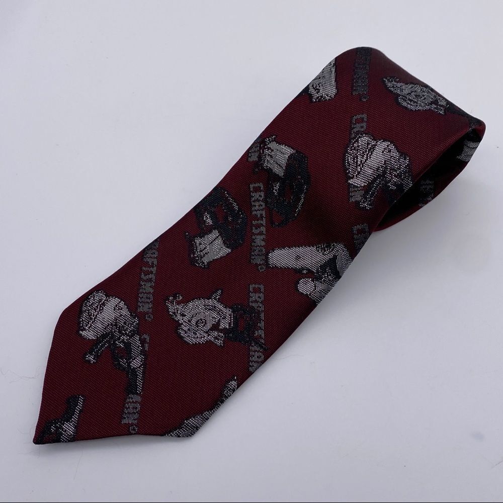 Craftsman Tool Silk Neck Tie by Ralph Marlin Burgundy 🧰​